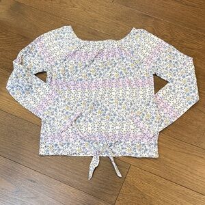 The Children’s Place Floral Long Sleeve Top with Tie Front Size M 7/8